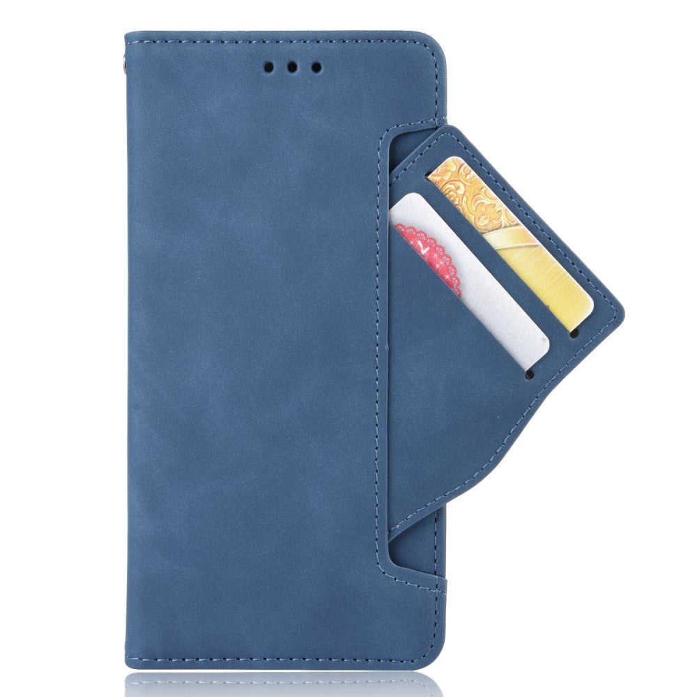 iPhone 12 / 12 Pro Blank Læder Cover m. Stor Pung - Blå