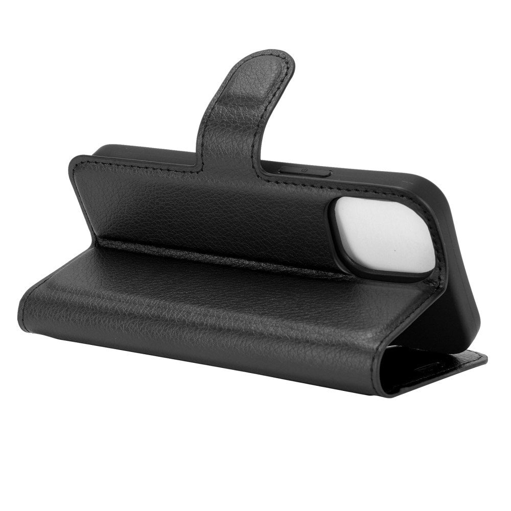 EIDERWOOD iPhone 12 Mini Kunstlæder Flip Cover m. Kortholder & Ståfunktion - Sort