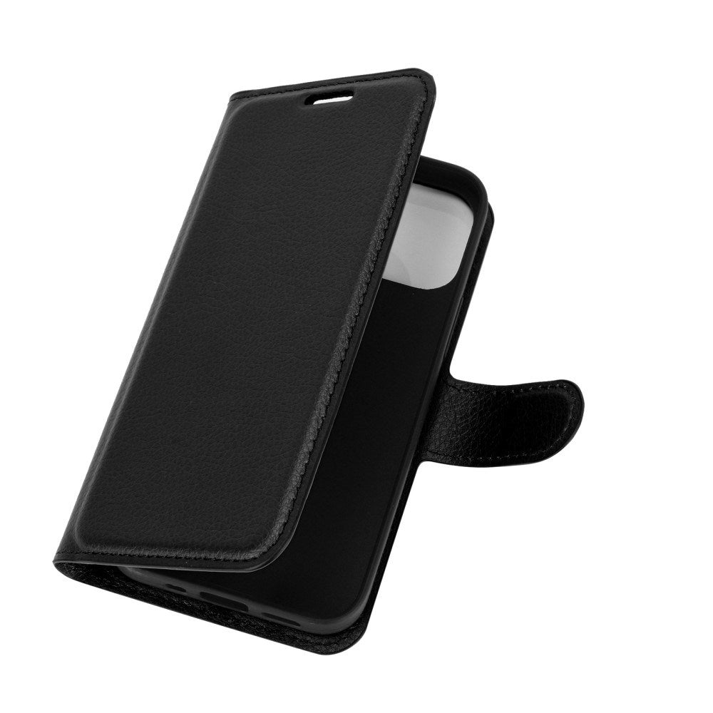 EIDERWOOD iPhone 12 Mini Kunstlæder Flip Cover m. Kortholder & Ståfunktion - Sort