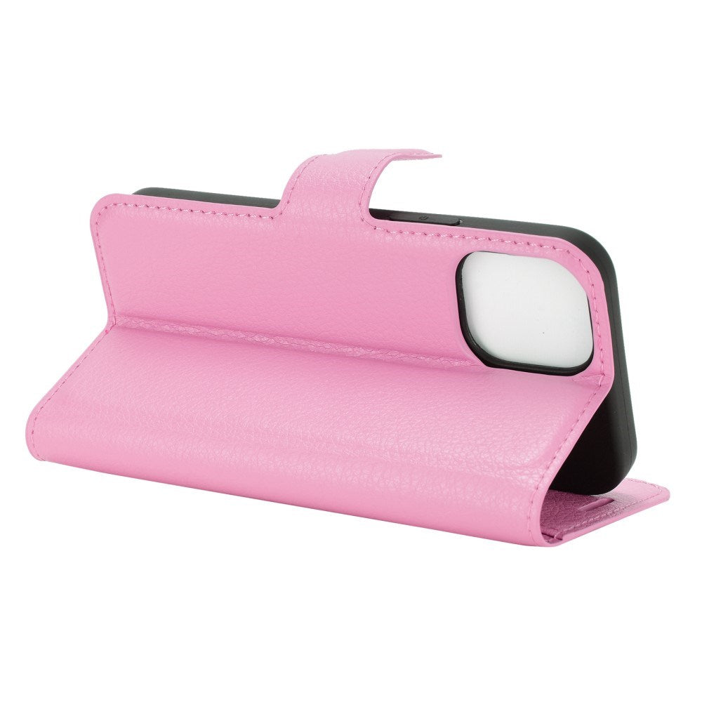 EIDERWOOD iPhone 12 Mini Kunstlæder Flip Cover m. Kortholder & Ståfunktion - Lyserød