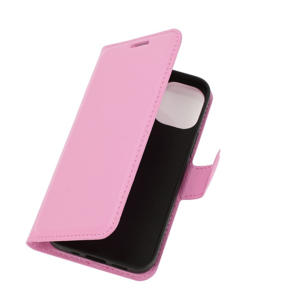 EIDERWOOD iPhone 12 Mini Kunstlæder Flip Cover m. Kortholder & Ståfunktion - Lyserød