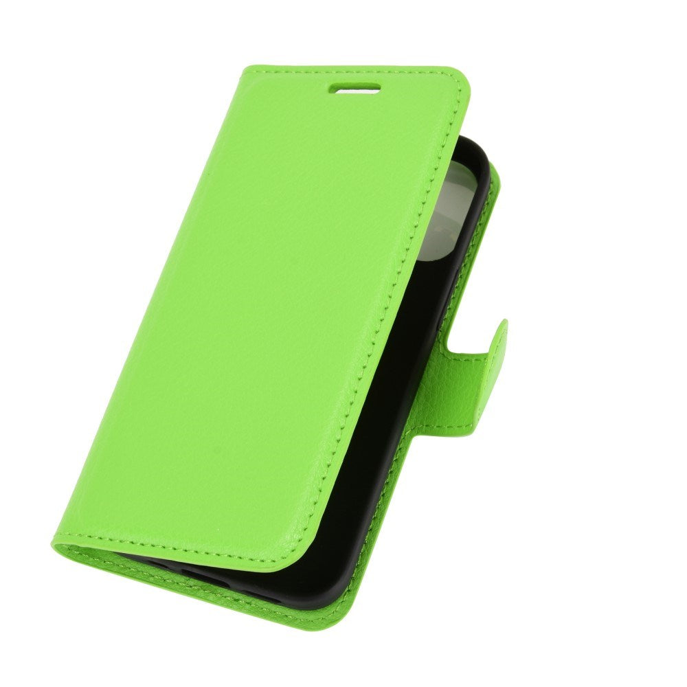 EIDERWOOD iPhone 12 Mini Kunstlæder Flip Cover m. Kortholder & Ståfunktion - Grøn