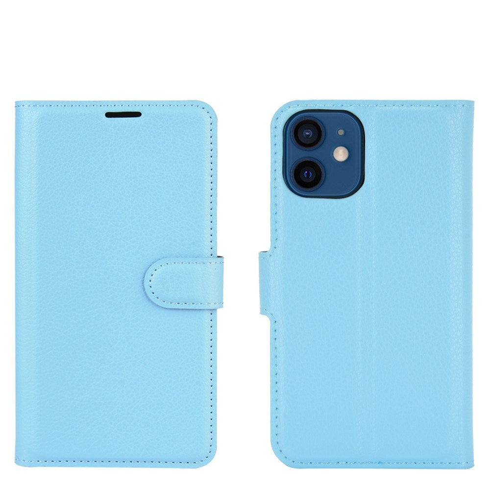 EIDERWOOD iPhone 12 Mini Kunstlæder Flip Cover m. Kortholder & Ståfunktion - Blå