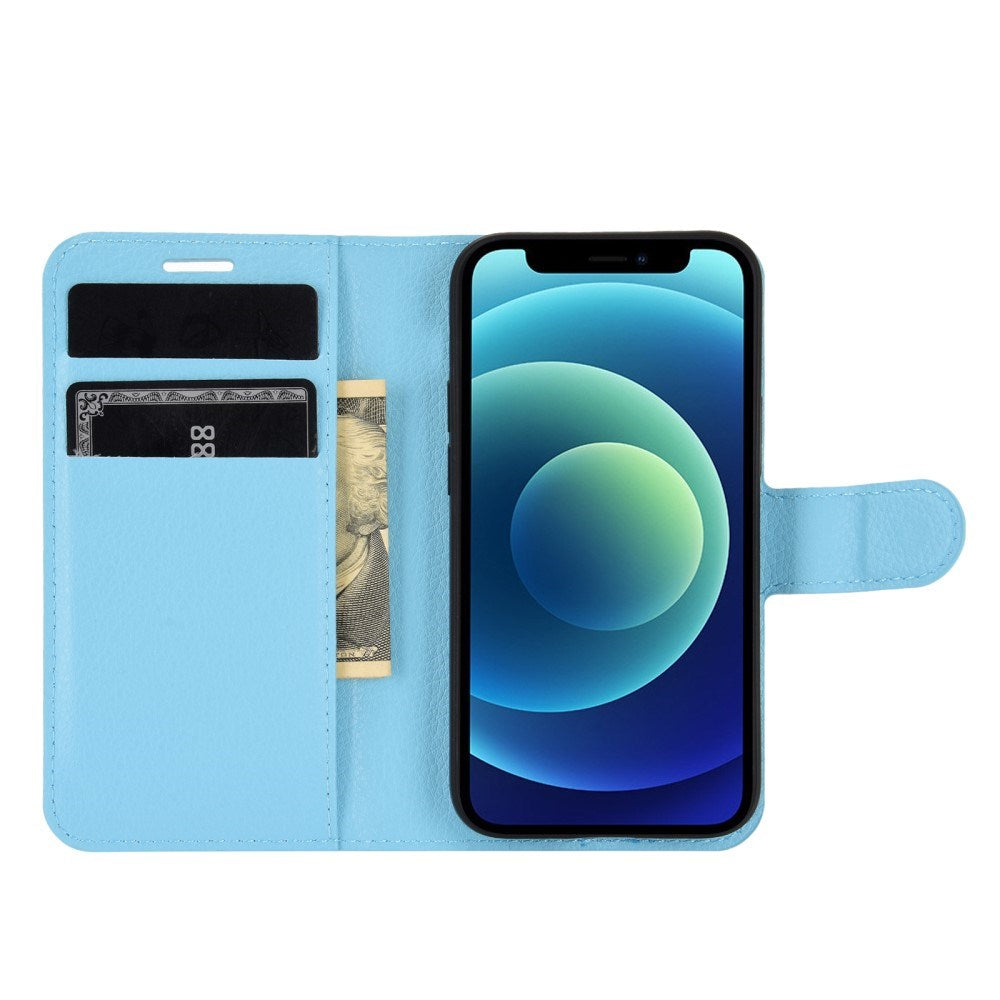 EIDERWOOD iPhone 12 Mini Kunstlæder Flip Cover m. Kortholder & Ståfunktion - Blå