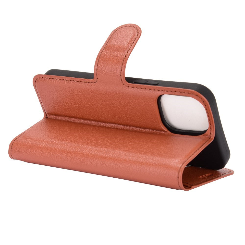 EIDERWOOD iPhone 12 Mini Kunstlæder Flip Cover m. Kortholder & Ståfunktion - Brun