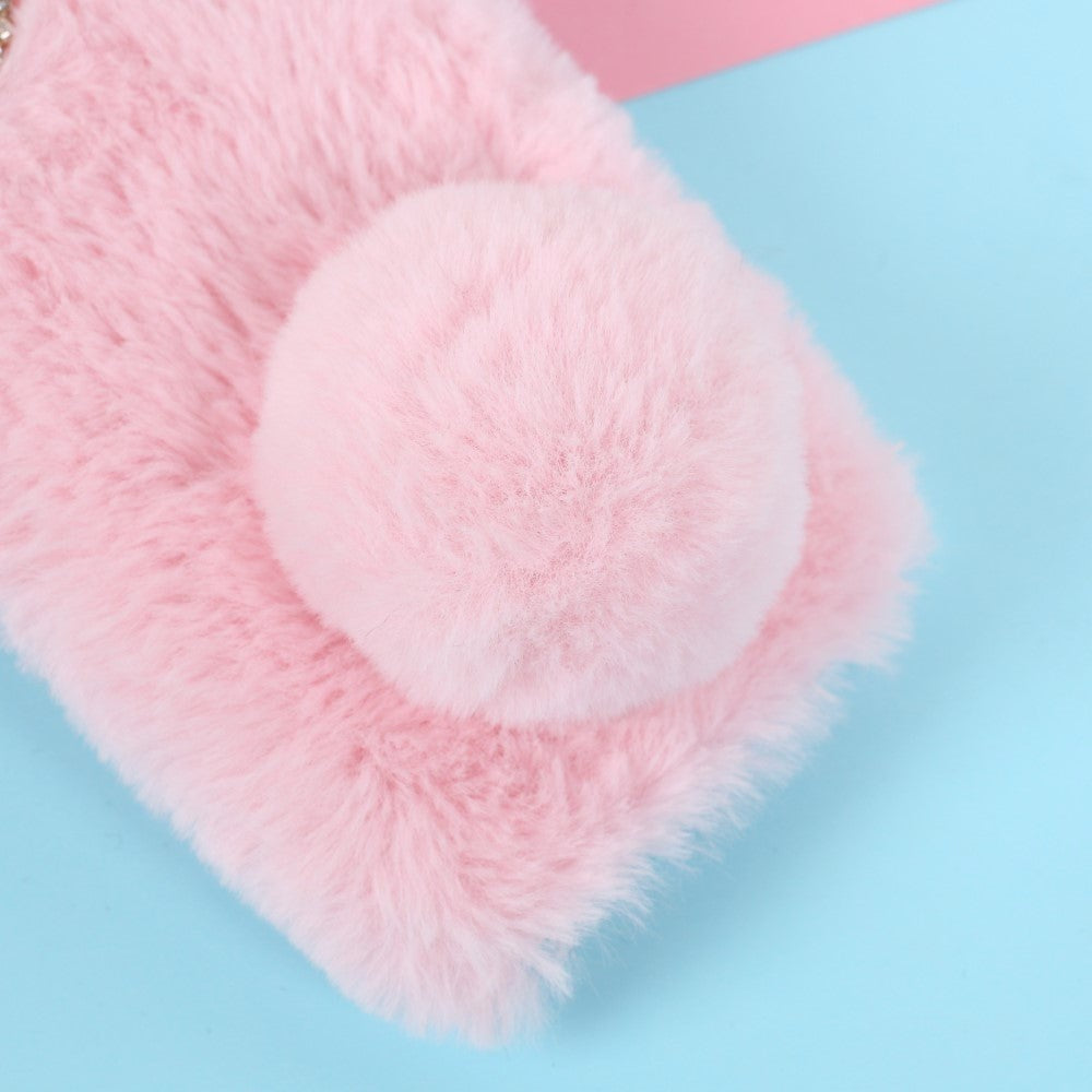 iPhone 12 / 12 Pro Kanin Pels Cover - Pink