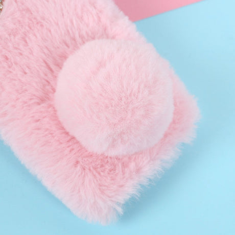 iPhone 12 / 12 Pro Kanin Pels Cover - Pink