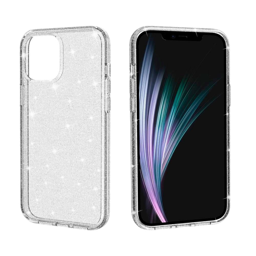 iPhone 12 / 12 Pro Hybrid Plastik Cover m. Glimmer - Gennemsigtig