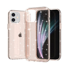 iPhone 12 Mini Hybrid Plastik Cover m. Glimmer - Gennemsigtig / Guld