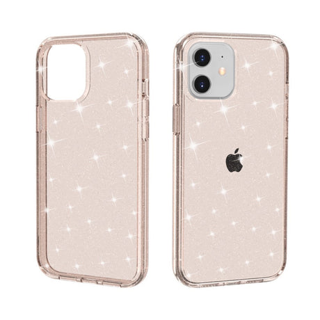 iPhone 12 Mini Hybrid Plastik Cover m. Glimmer - Gennemsigtig / Guld