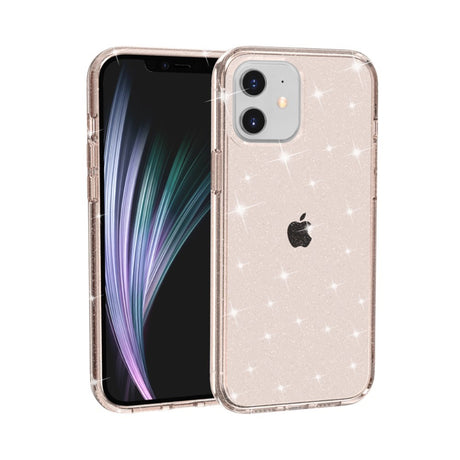 iPhone 12 Mini Hybrid Plastik Cover m. Glimmer - Gennemsigtig / Guld
