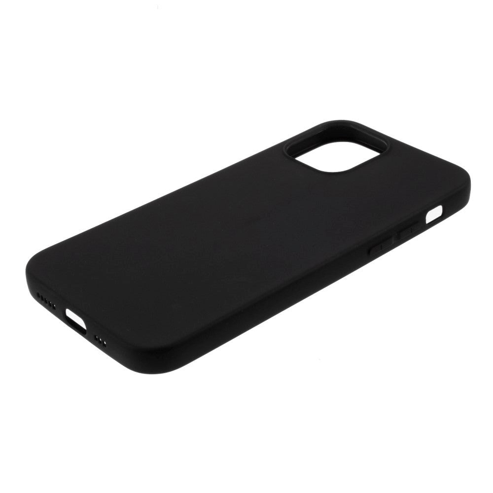 iPhone 12 / 12 Pro Minimalistisk Mat Fleksibelt Plastik Cover - Sort