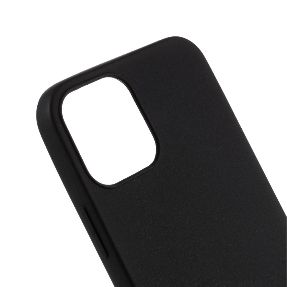 iPhone 12 / 12 Pro Minimalistisk Mat Fleksibelt Plastik Cover - Sort
