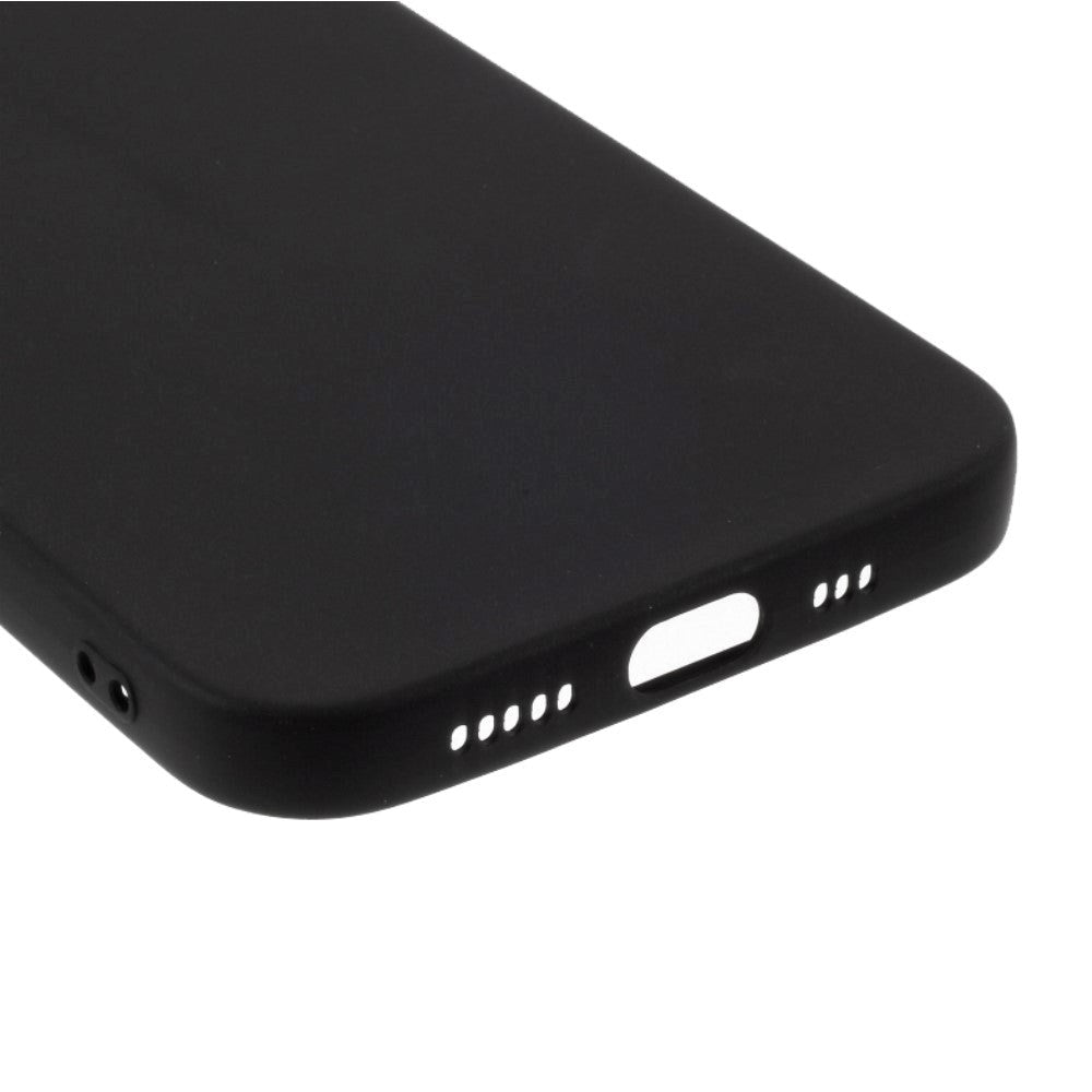 iPhone 12 / 12 Pro Minimalistisk Mat Fleksibelt Plastik Cover - Sort