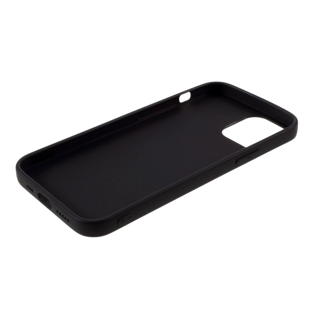 iPhone 12 / 12 Pro Minimalistisk Mat Fleksibelt Plastik Cover - Sort