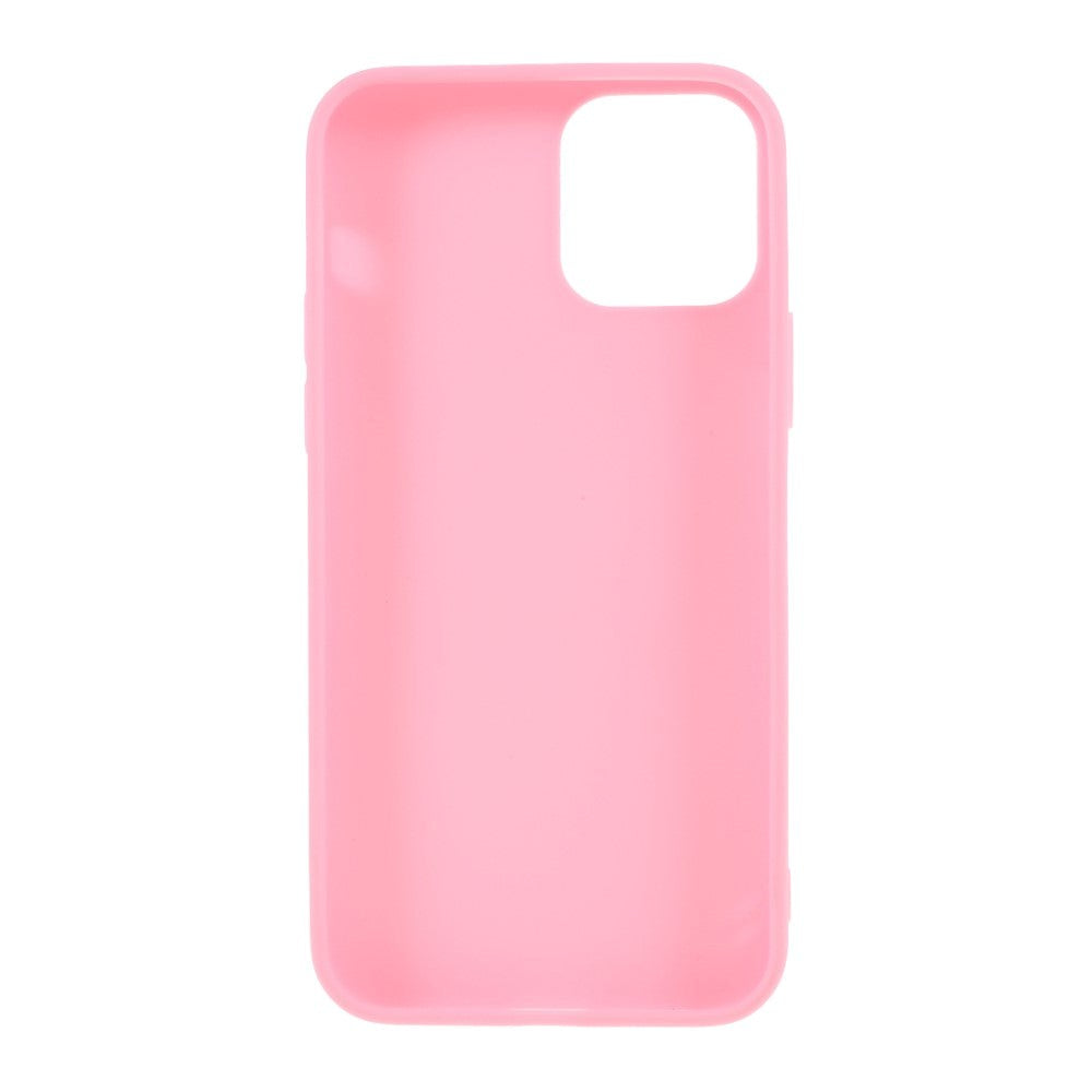 iPhone 12 / 12 Pro Minimalistisk Mat Fleksibelt Plastik Cover - Lyserød