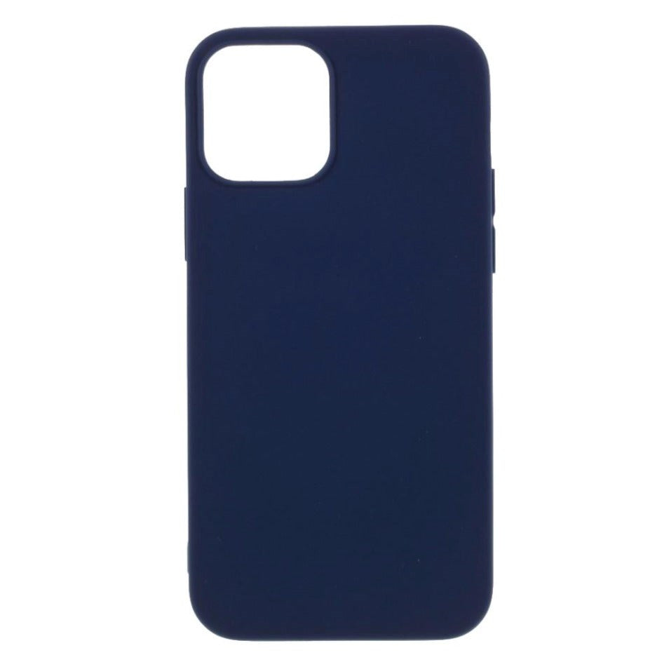 iPhone 12 / 12 Pro Minimalistisk Mat Fleksibelt Plastik Cover - Mørk Blå