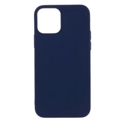 iPhone 12 / 12 Pro Minimalistisk Mat Fleksibelt Plastik Cover - Mørk Blå