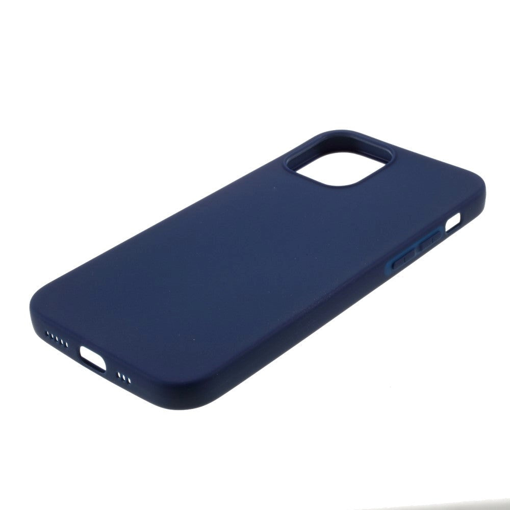 iPhone 12 / 12 Pro Minimalistisk Mat Fleksibelt Plastik Cover - Mørk Blå