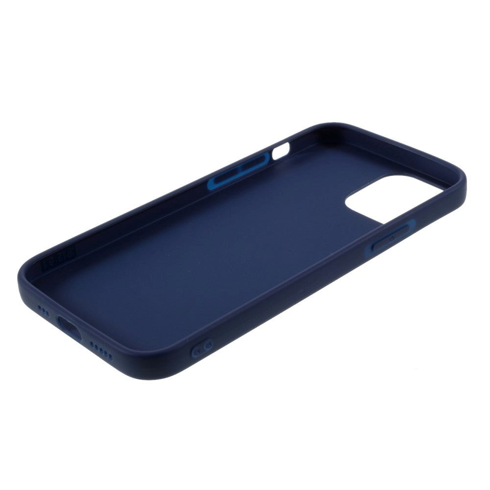 iPhone 12 / 12 Pro Minimalistisk Mat Fleksibelt Plastik Cover - Mørk Blå