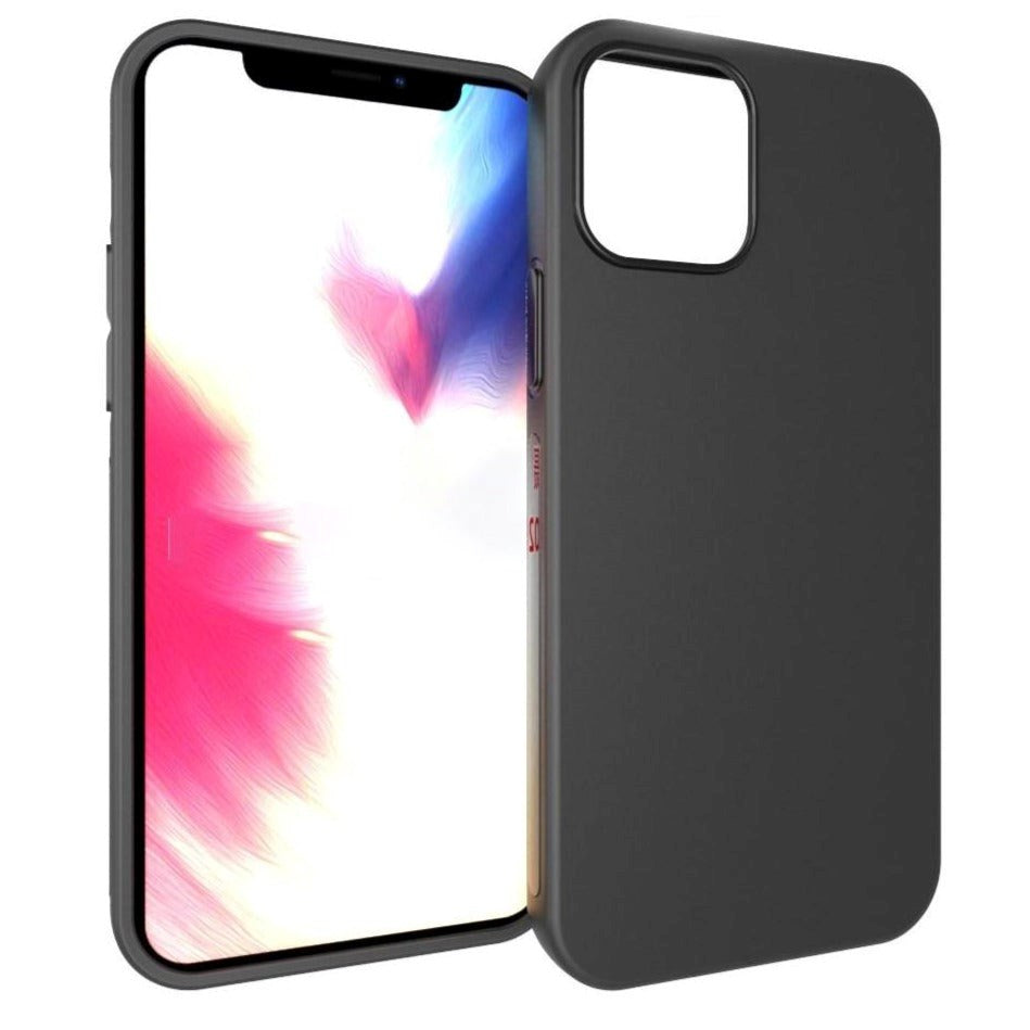 iPhone 12 / 12 Pro Mat Fleksibelt Plastik Cover - Sort