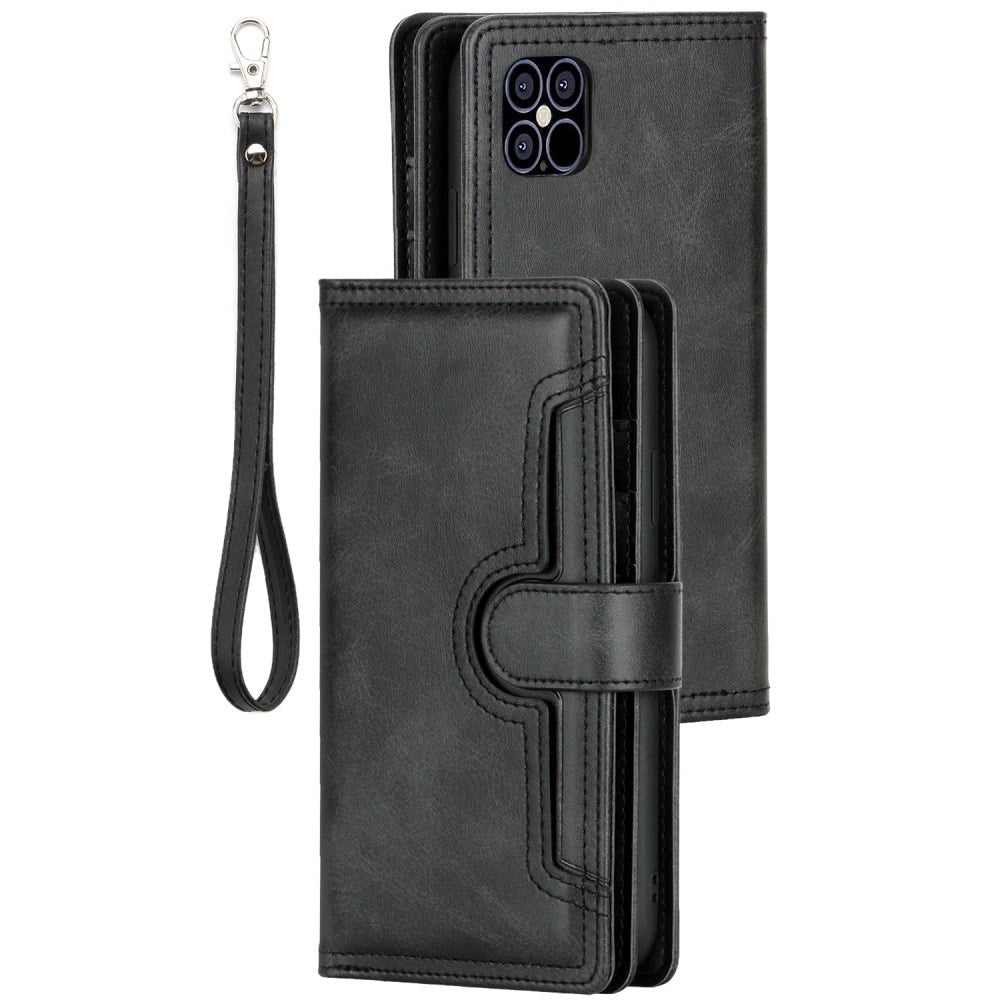 iPhone 12 / 12 Pro Læder Cover m. Dobbelt Pung - Sort