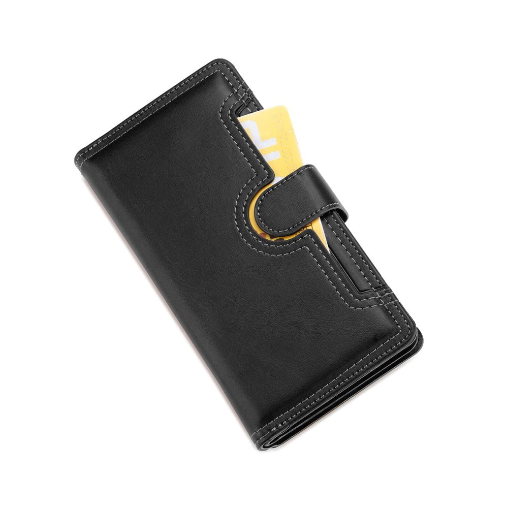 iPhone 12 / 12 Pro Læder Cover m. Dobbelt Pung - Sort