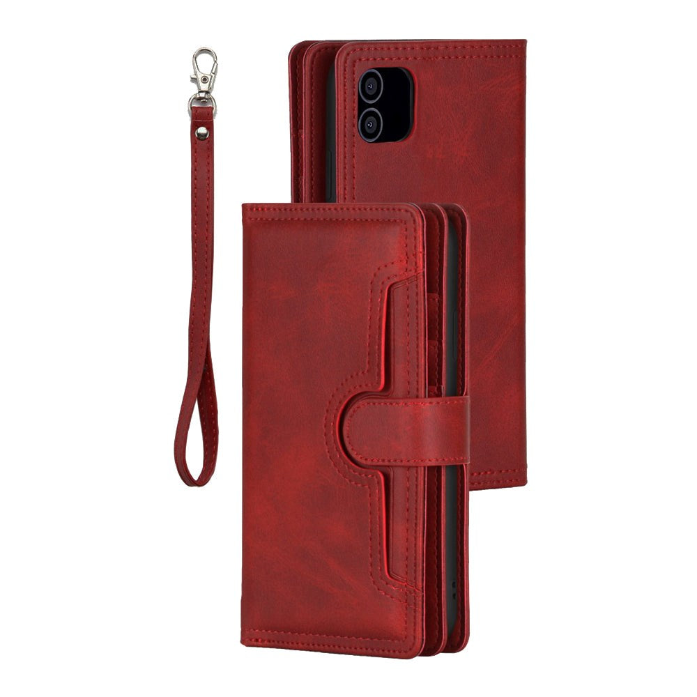 iPhone 12 / 12 Pro Læder Cover m. Dobbelt Pung- Rød