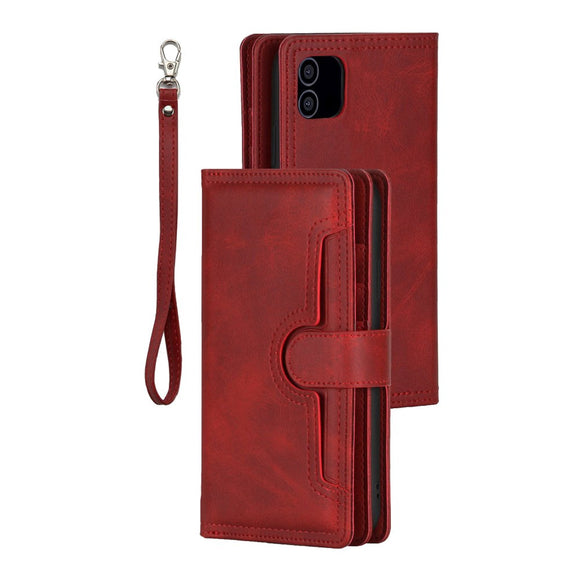iPhone 12 / 12 Pro Læder Cover m. Dobbelt Pung- Rød