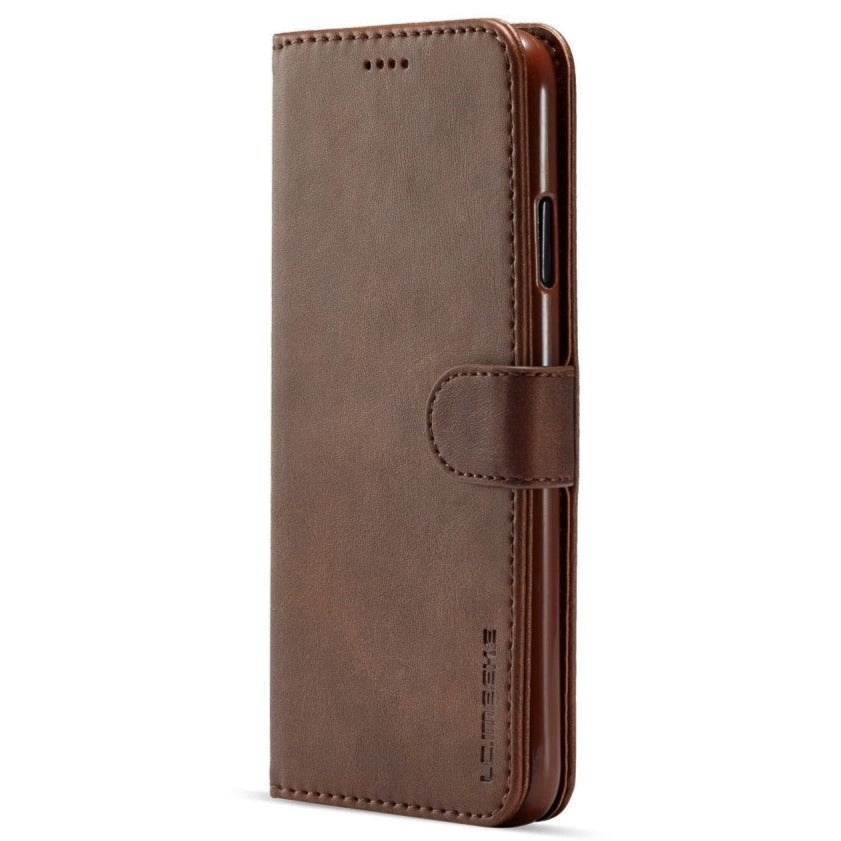 iPhone XR LC.IMEEKE Læder Cover m. Pung - Mørkbrun
