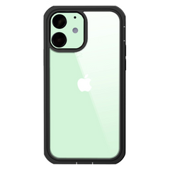 iPhone 12 Mini Heavy Duty Case - Håndværker Cover m. skærmbeskyttelse - Gennemsigtig / Sort