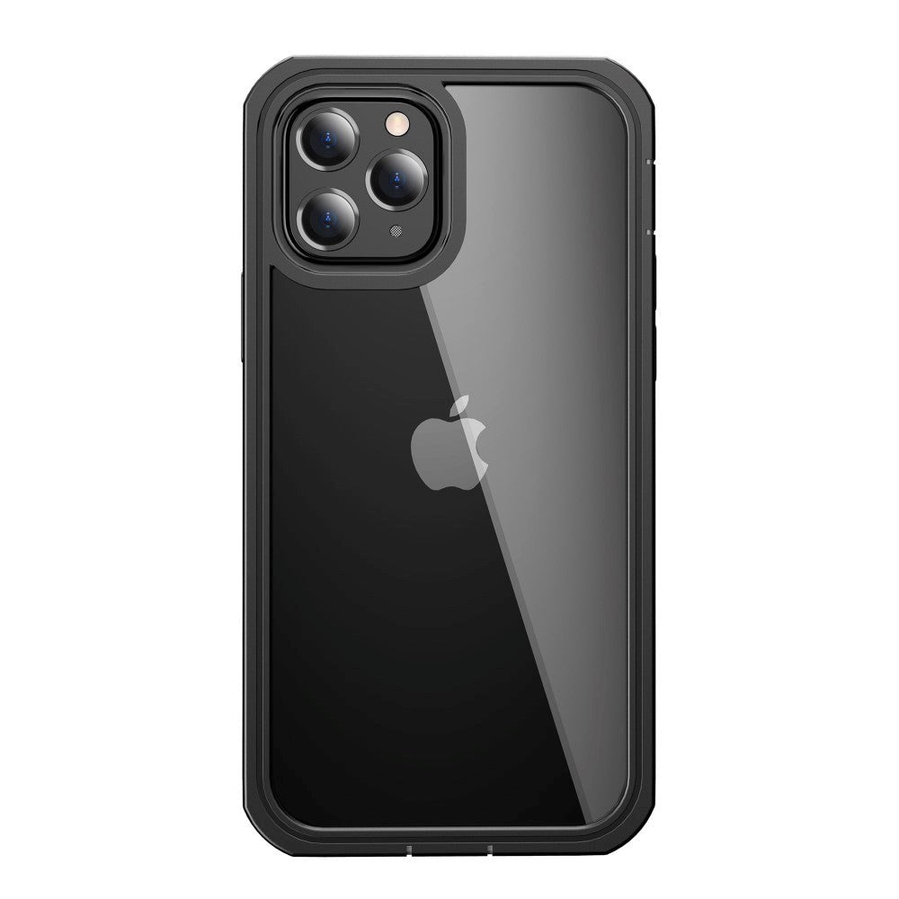 iPhone 12 Pro Max Heavy Duty Case - Håndværker Cover m. skærmbeskyttelse - Gennemsigtig / Sort