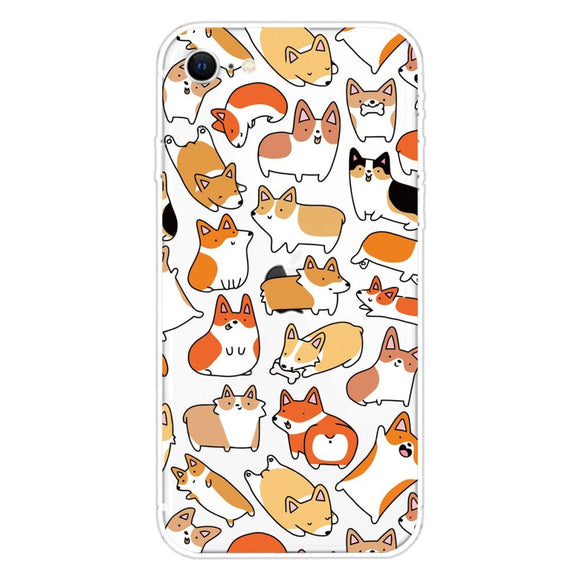 iPhone SE (2022 / 2020) / 8 / 7 Fleksibel Gennemsigtigt Plastik Cover m. Motiv - Dyr