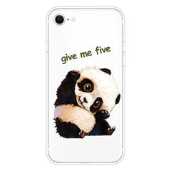 iPhone SE (2022 / 2020) / 8 / 7 Fleksibel Gennemsigtigt Plastik Cover m. Motiv - Sød Panda