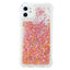 iPhone 12 / 12 Pro Plastik Cover m. Glitter - Gennemsigtig / Orange