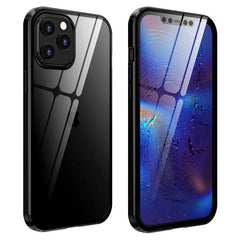 iPhone 12 / 12 Pro 360° Magnetisk Cover m. Glas Bagside og Forside - Sort