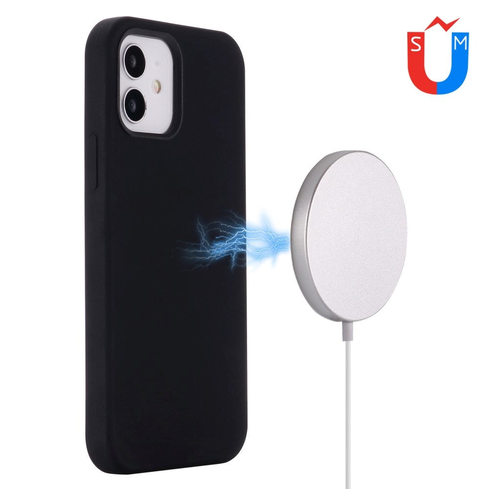 iPhone 12 Mini Silikone Cover - MagSafe Kompatibel - Sort