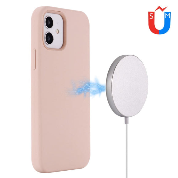 iPhone 12 Mini Silikone Cover - MagSafe Kompatibel - Lyserød