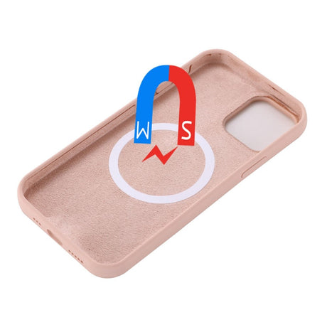 iPhone 12 Mini Silikone Cover - MagSafe Kompatibel - Lyserød