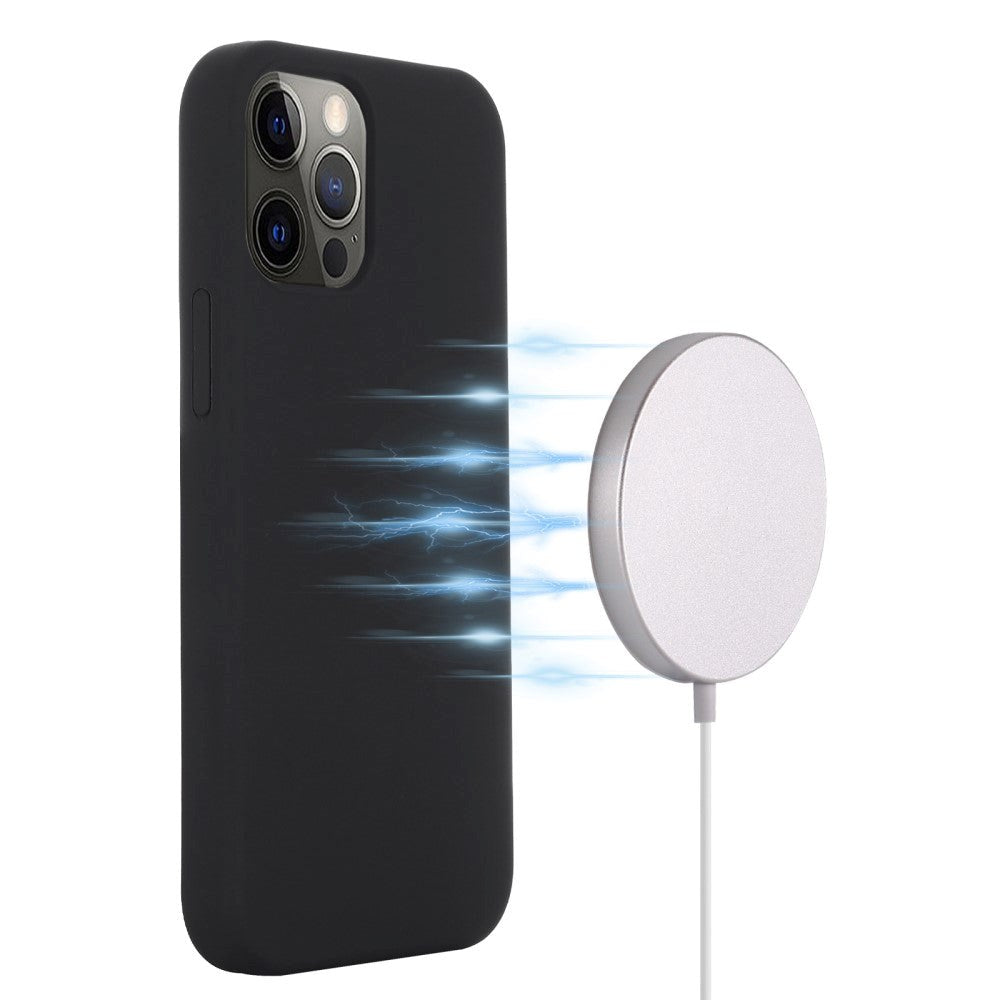 iPhone 12 / 12 Pro Silikone Cover - MagSafe Kompatibel - Sort
