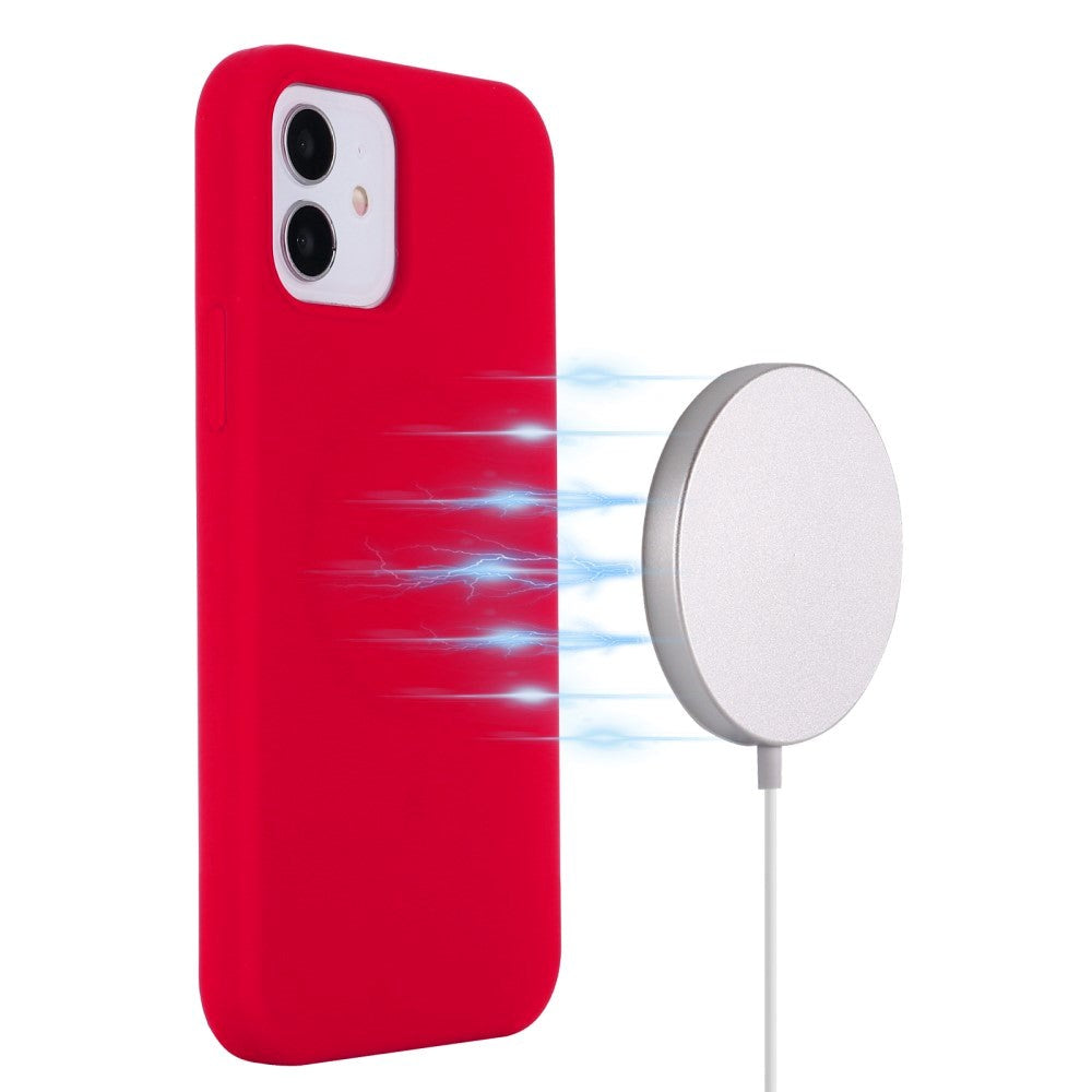 iPhone 12 / 12 Pro Silikone Cover - MagSafe Kompatibel - Rød