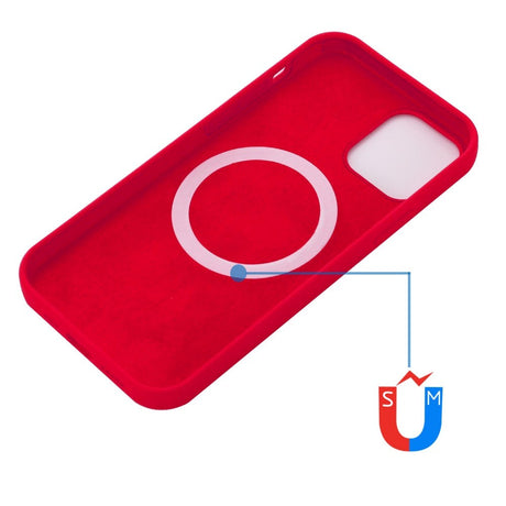 iPhone 12 / 12 Pro Silikone Cover - MagSafe Kompatibel - Rød