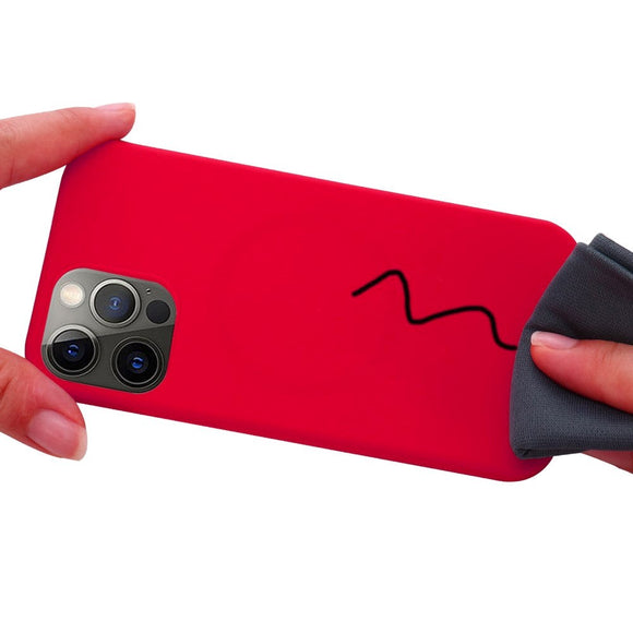 iPhone 12 / 12 Pro Silikone Cover - MagSafe Kompatibel - Rød