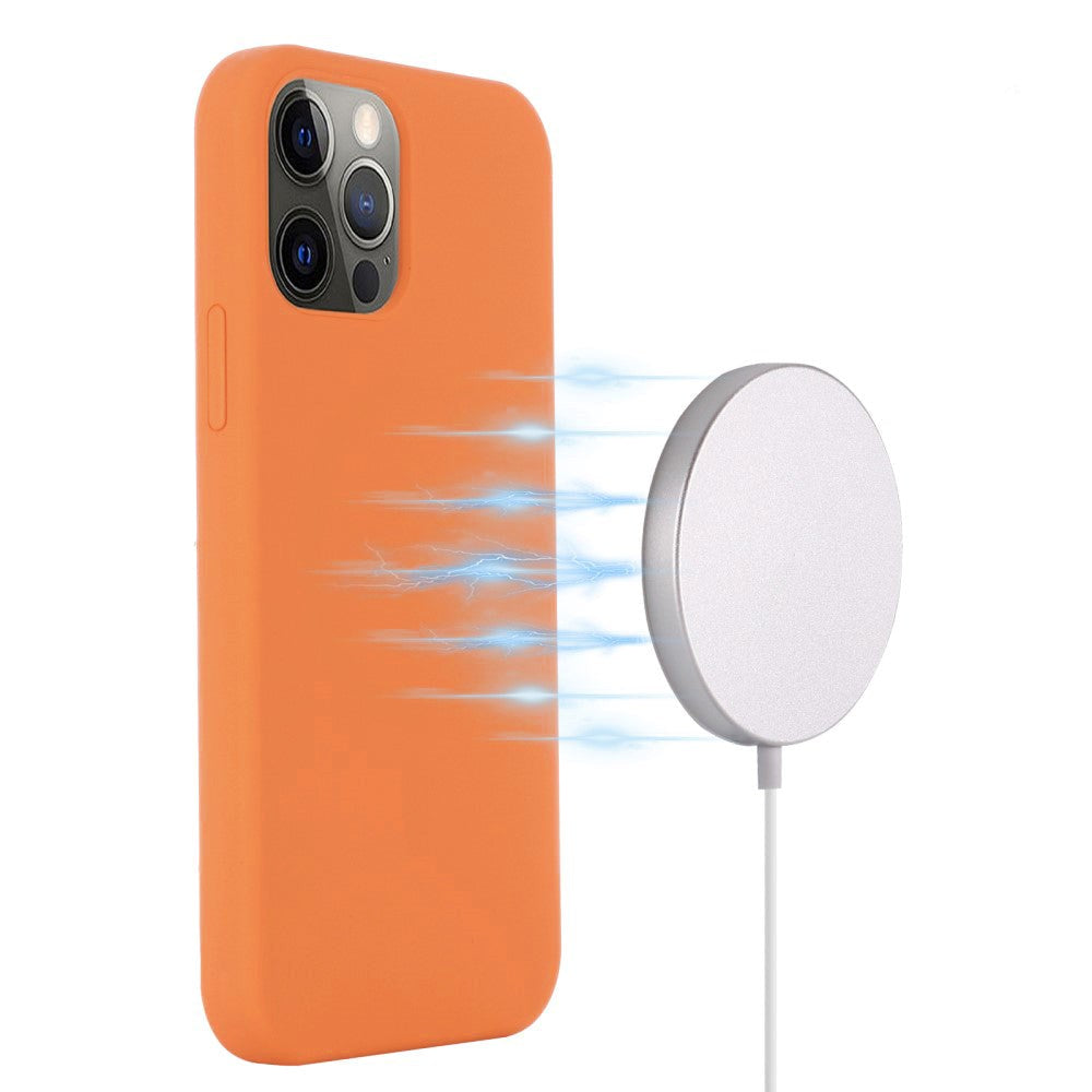 iPhone 12 / 12 Pro Silikone Cover - MagSafe Kompatibel - Orange