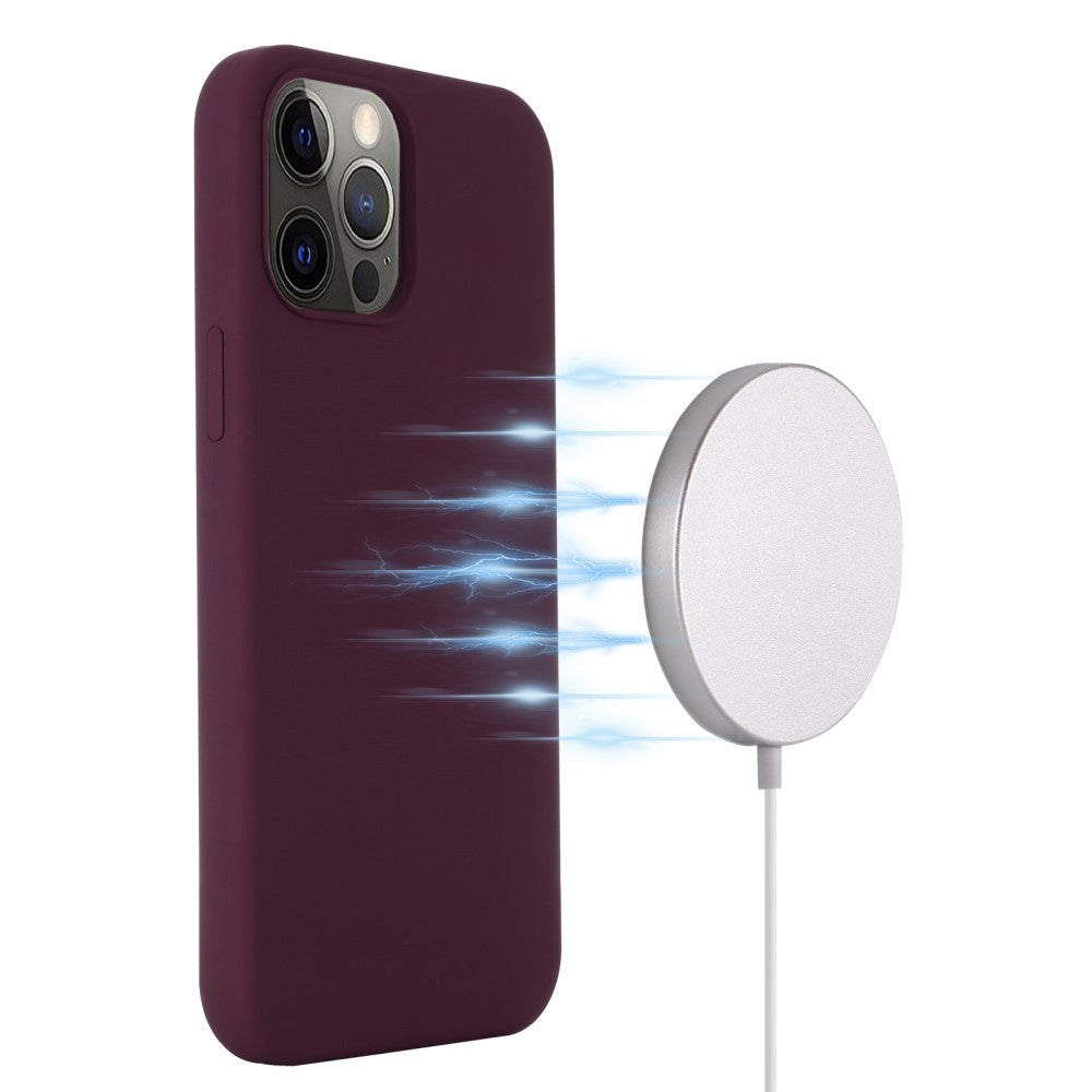 iPhone 12 / 12 Pro Silikone Cover - MagSafe Kompatibel - Bordeaux Rød