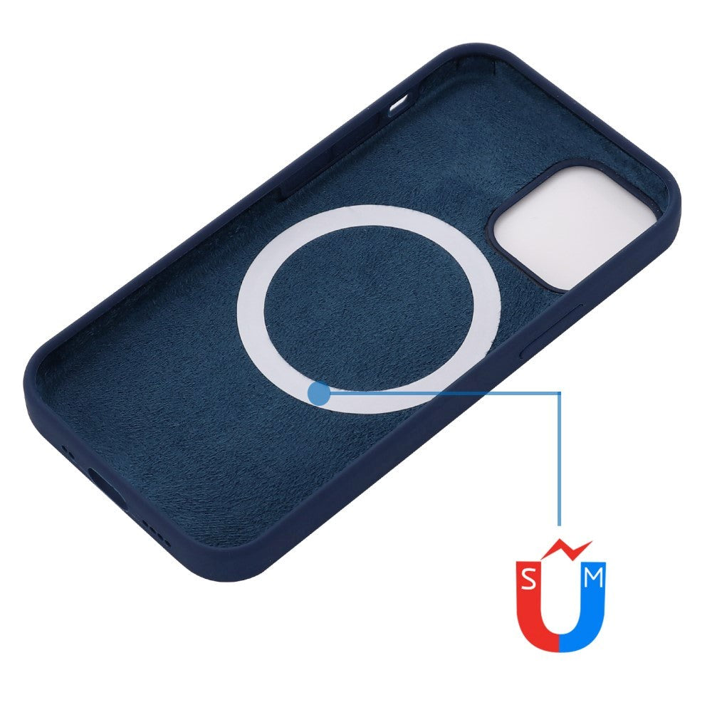 iPhone 12 / 12 Pro Silikone Cover - MagSafe Kompatibel - Mørk Blå