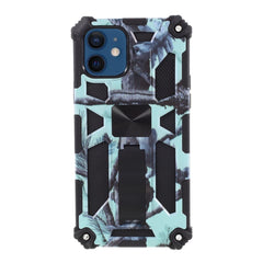 EIDERWOOD iPhone 12 Mini Camouflage Håndværker Cover m. Kickstand - Turkis / Sort