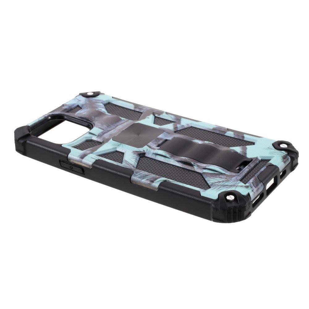 EIDERWOOD iPhone 12 Mini Camouflage Håndværker Cover m. Kickstand - Turkis / Sort