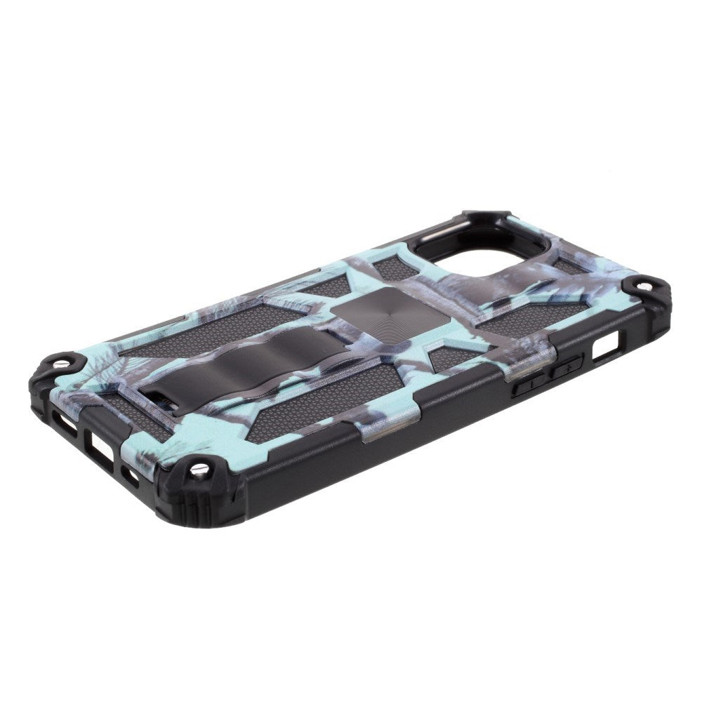 EIDERWOOD iPhone 12 Mini Camouflage Håndværker Cover m. Kickstand - Turkis / Sort
