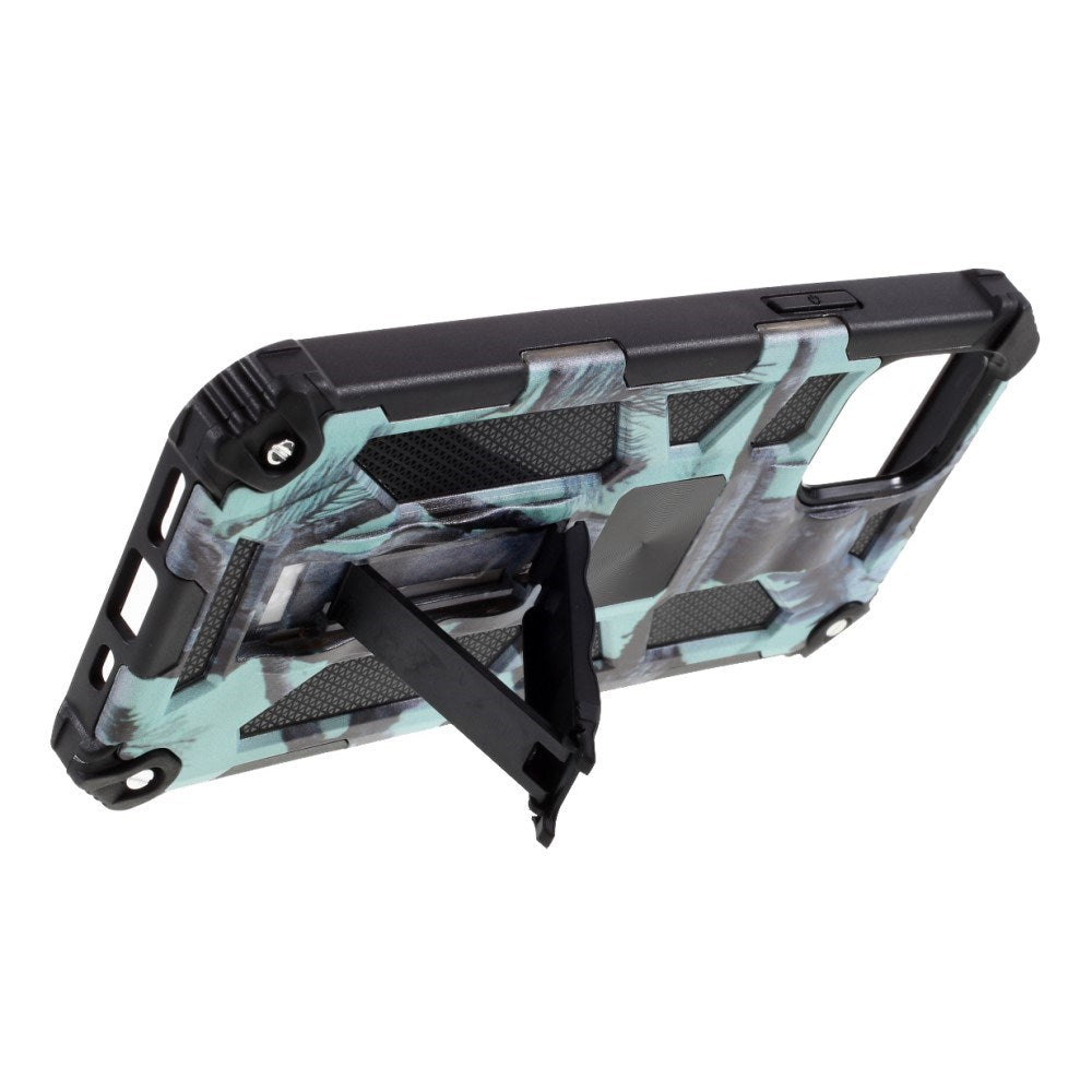 EIDERWOOD iPhone 12 Mini Camouflage Håndværker Cover m. Kickstand - Turkis / Sort